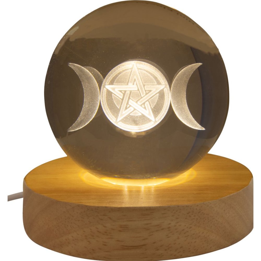 Triple Moon Goddess Engraved LED Light